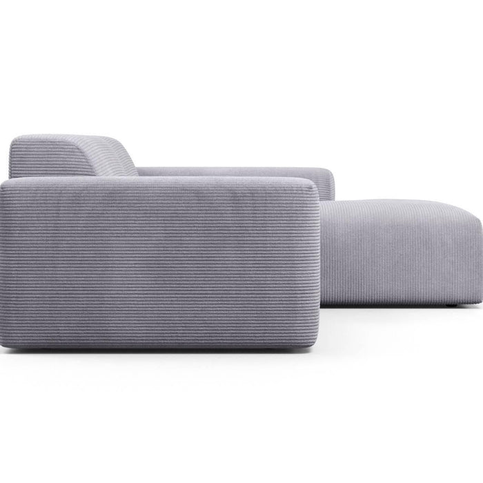 NADUVI Collection Nina Hoekbank Rechts - Ribstof - Lichtgrijs