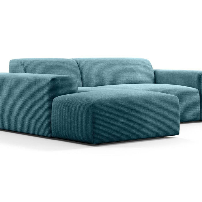 NADUVI Collection Nina Hoekbank Links - Ribstof - Turquoise