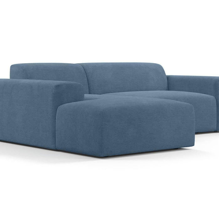 NADUVI Collection Nina Hoekbank Links - Ribstof - Hemelsblauw