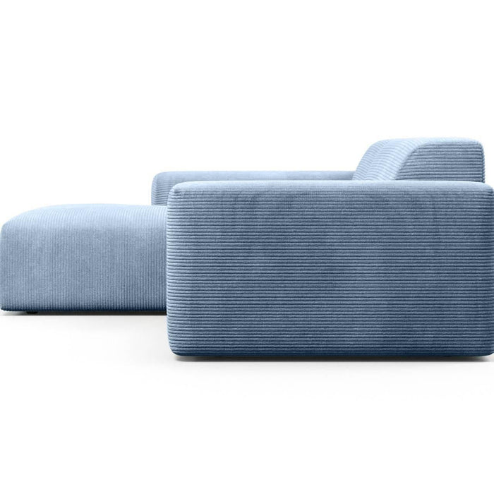 NADUVI Collection Nina Hoekbank Links - Ribstof - Lichtblauw