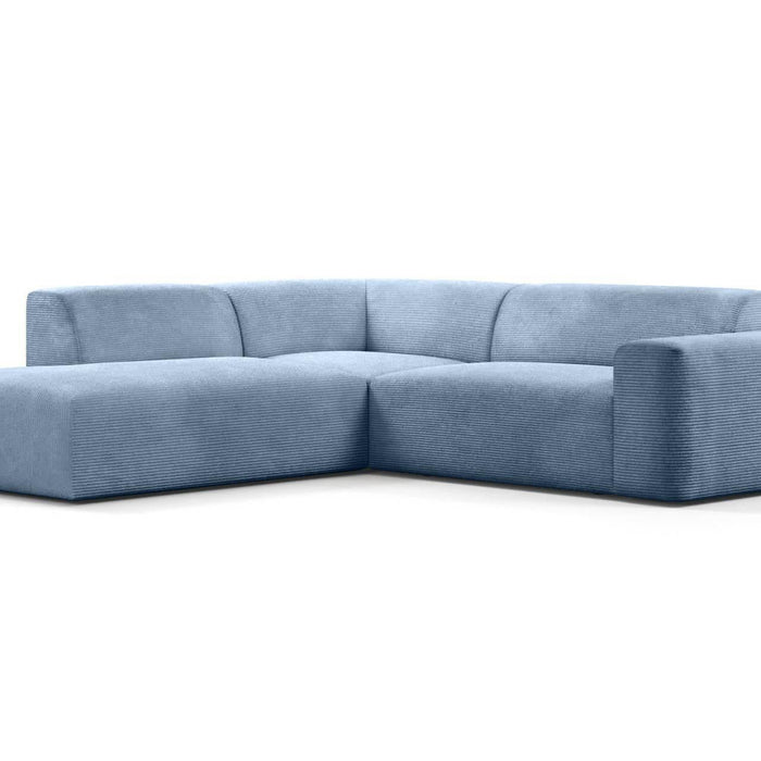 NADUVI Collection Nina Big Hoekbank Links - Ribstof - Lichtblauw