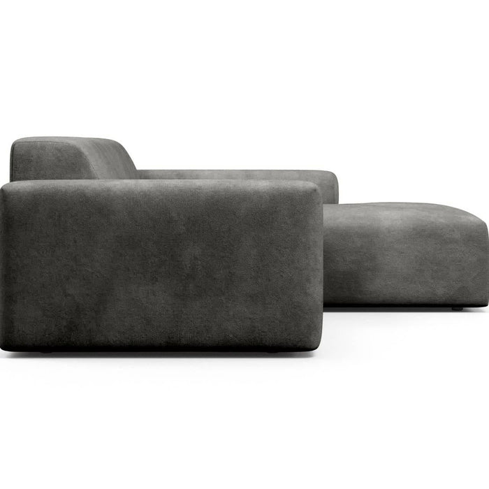 NADUVI Collection Nina Hoekbank Rechts - Velvet - Donkergrijs