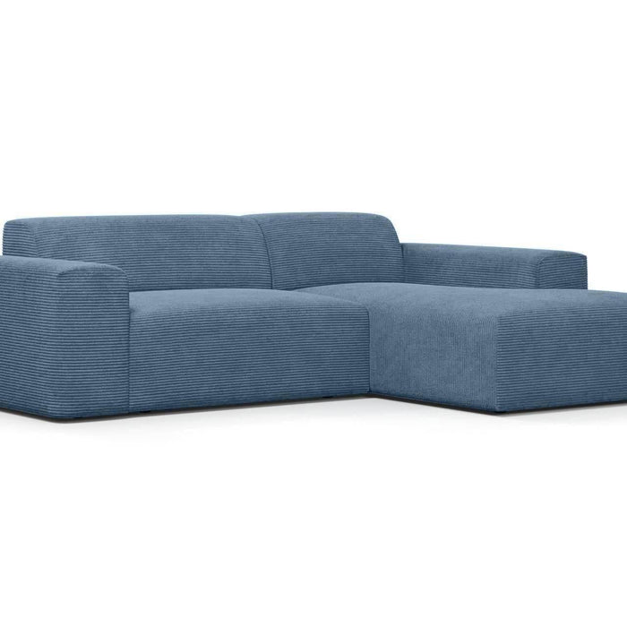 NADUVI Collection Nina Hoekbank Rechts - Ribstof - Hemelsblauw