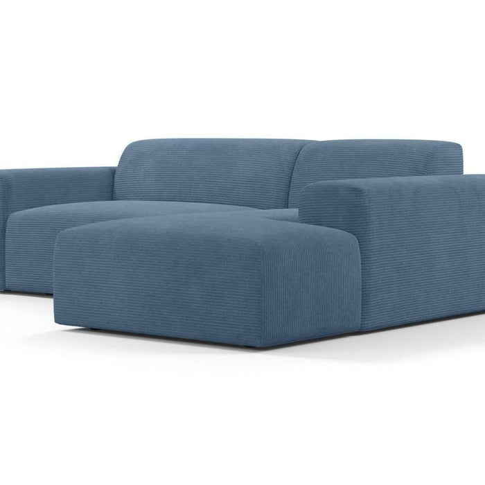 NADUVI Collection Nina Hoekbank Rechts - Ribstof - Hemelsblauw