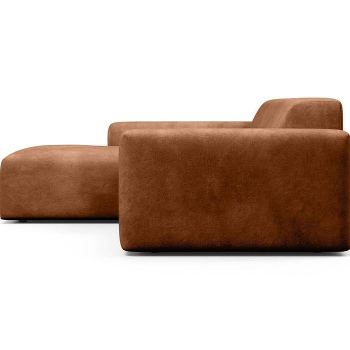 NADUVI Collection Nina Hoekbank Links - Velvet - Karamel bruin