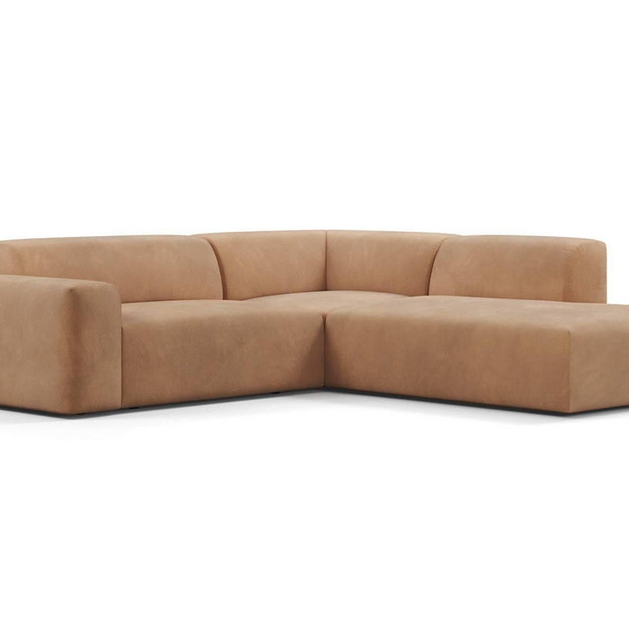 NADUVI Collection Nina Big Hoekbank Rechts - Velvet - Camel bruin