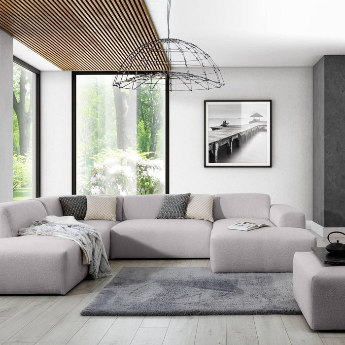 NADUVI Collection Nina U-bank Links - Ribstof - Lichtgrijs