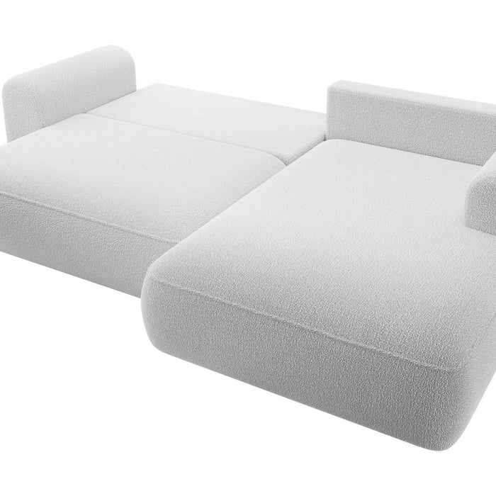 NADUVI Collection Philipa Hoekbank Rechts met Slaapfunctie - Bouclé - Lichtgrijs