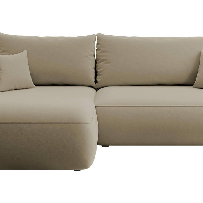 NADUVI Collection Philipa Hoekbank Links met Slaapfunctie - Velvet - Beige