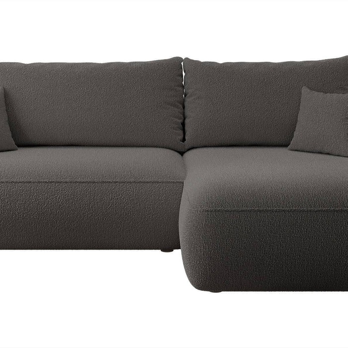 NADUVI Collection Philipa Hoekbank Rechts met Slaapfunctie - Bouclé - Antraciet