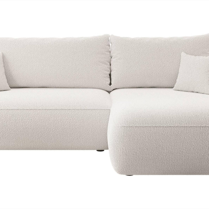 NADUVI Collection Philipa Hoekbank Rechts met Slaapfunctie - Bouclé - Crème