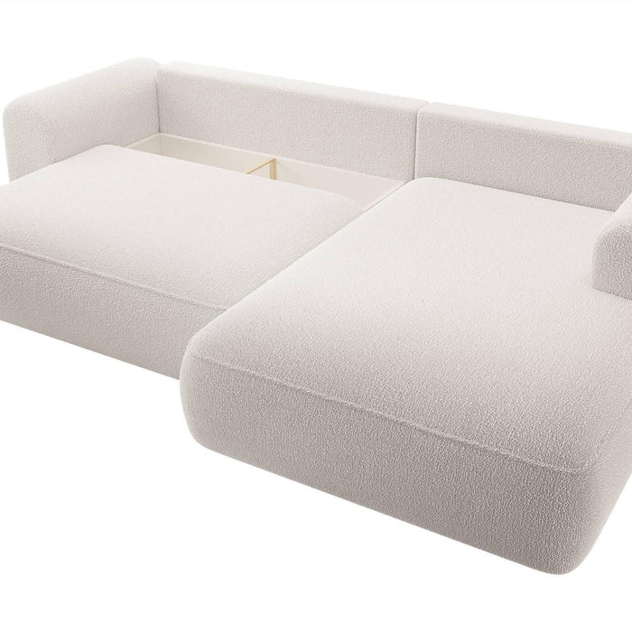 NADUVI Collection Philipa Hoekbank Rechts met Slaapfunctie - Bouclé - Crème