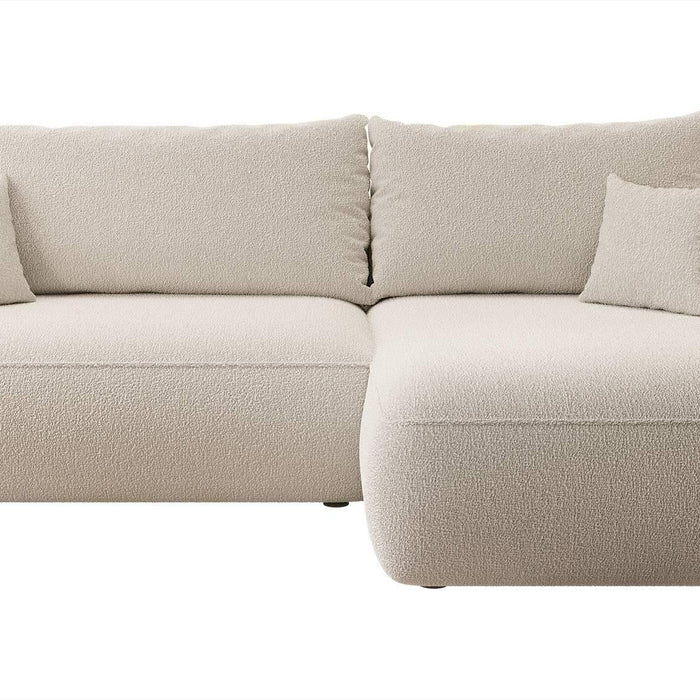 NADUVI Collection Philipa Hoekbank Rechts met Slaapfunctie - Bouclé - Beige