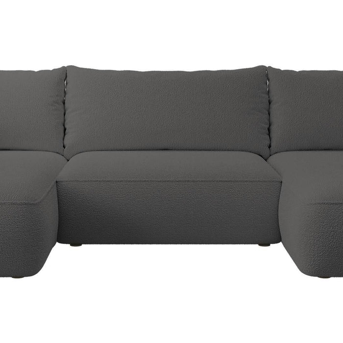 NADUVI Collection Philipa U-bank Rechts met Slaapfunctie - Bouclé - Antraciet