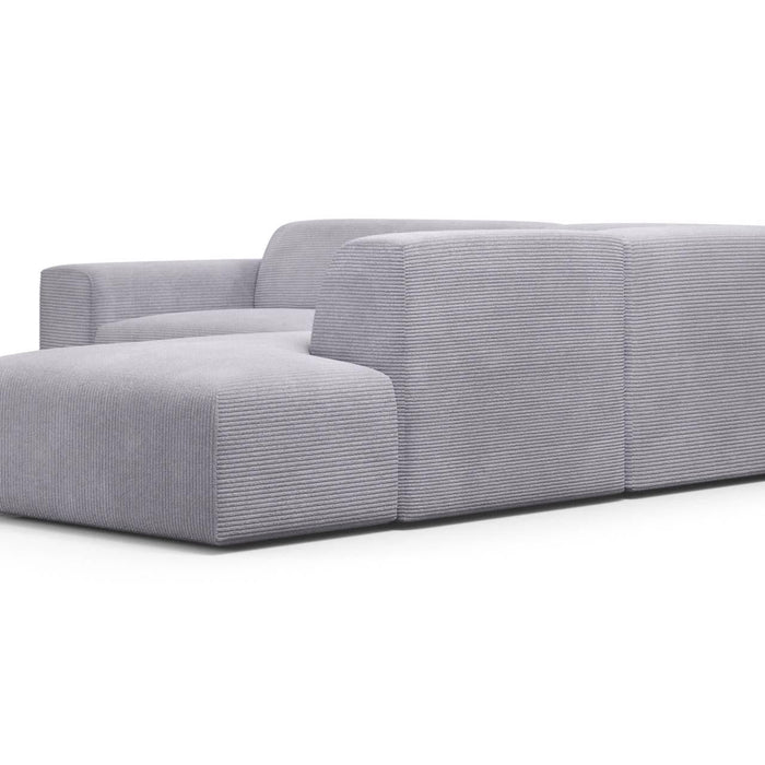 NADUVI Collection Nina Big Hoekbank Rechts - Ribstof - Lichtgrijs