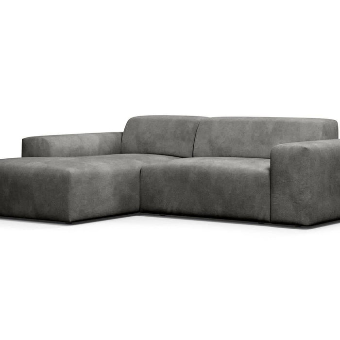 NADUVI Collection Nina Hoekbank Links - Velvet - Donkergrijs