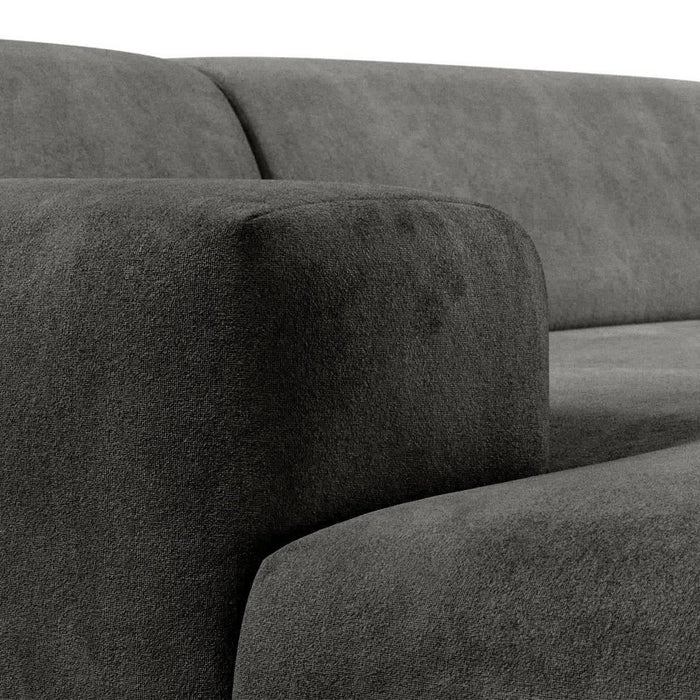 NADUVI Collection Nina Hoekbank Links - Velvet - Donkergrijs