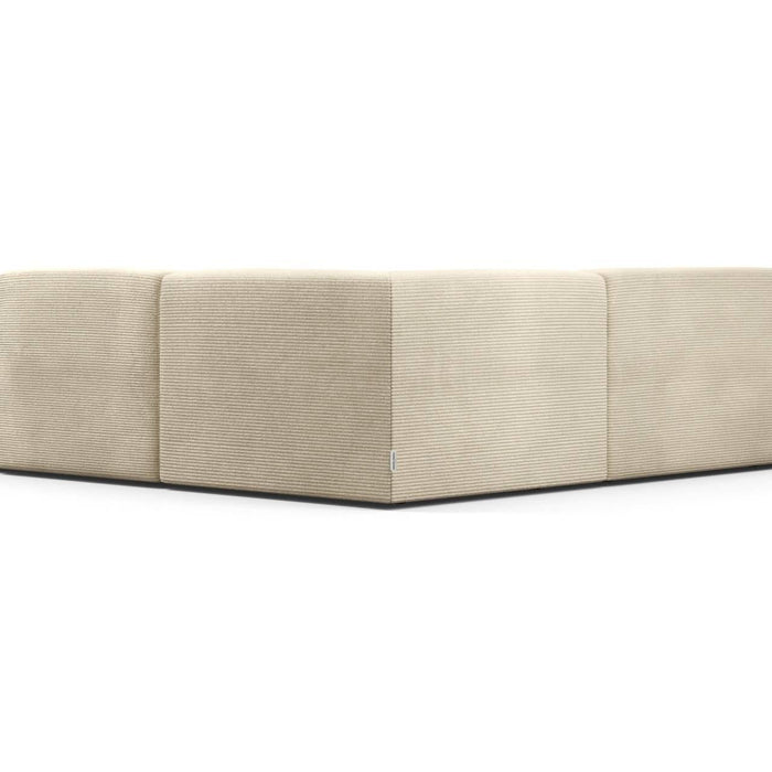 NADUVI Collection Nina Big Hoekbank Rechts - Ribstof - Crème