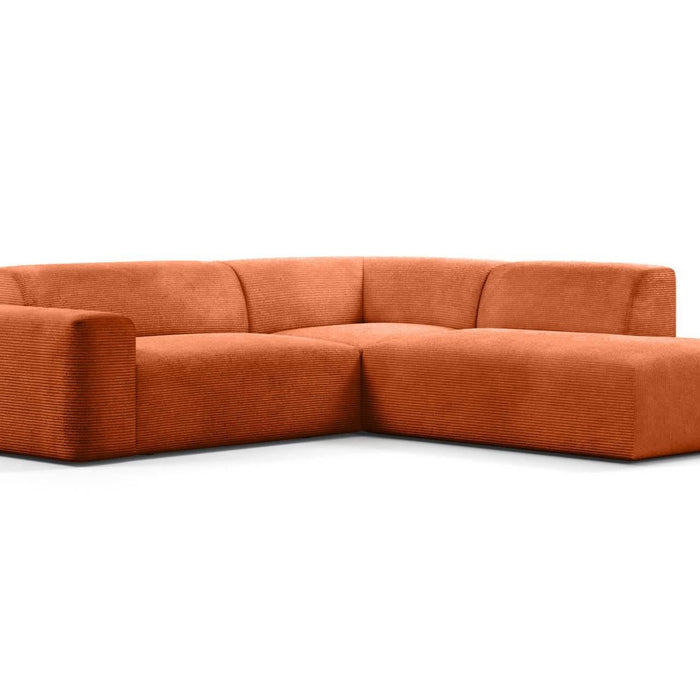 NADUVI Collection Nina Big Hoekbank Rechts - Ribstof - Terra Cotta