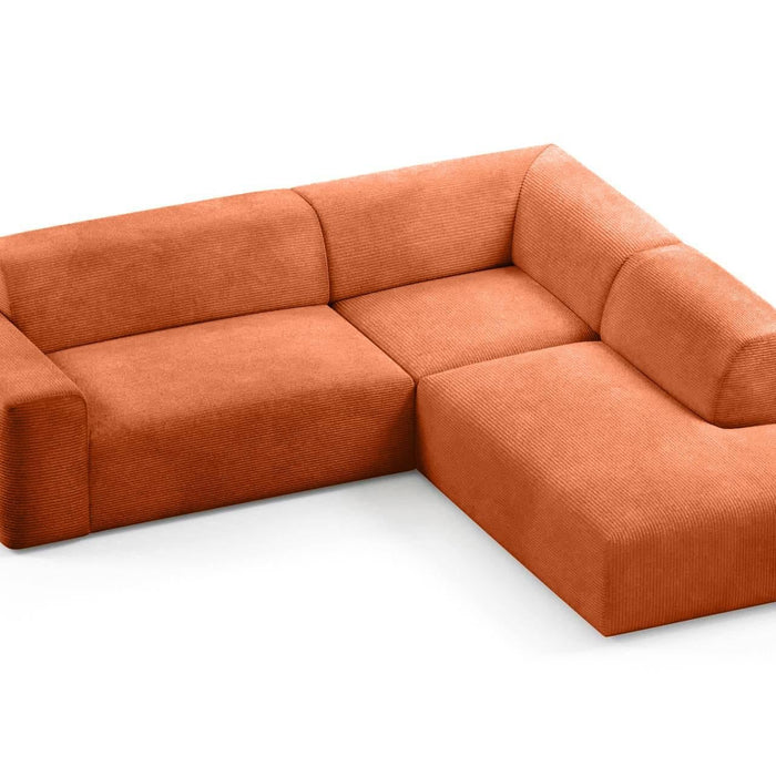 NADUVI Collection Nina Big Hoekbank Rechts - Ribstof - Terra Cotta