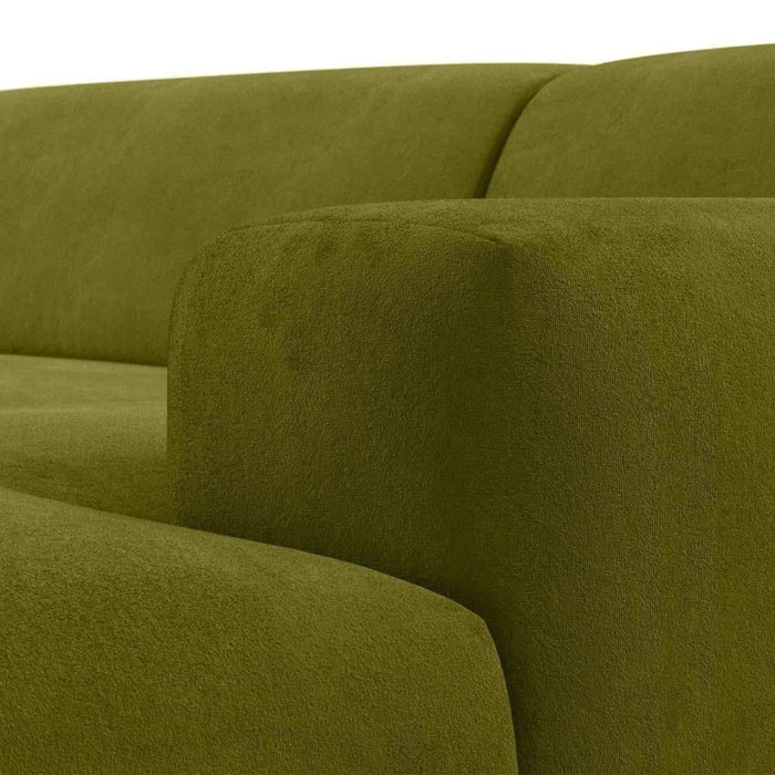 NADUVI Collection Nina Hoekbank Rechts - Velvet - Olijfgroen