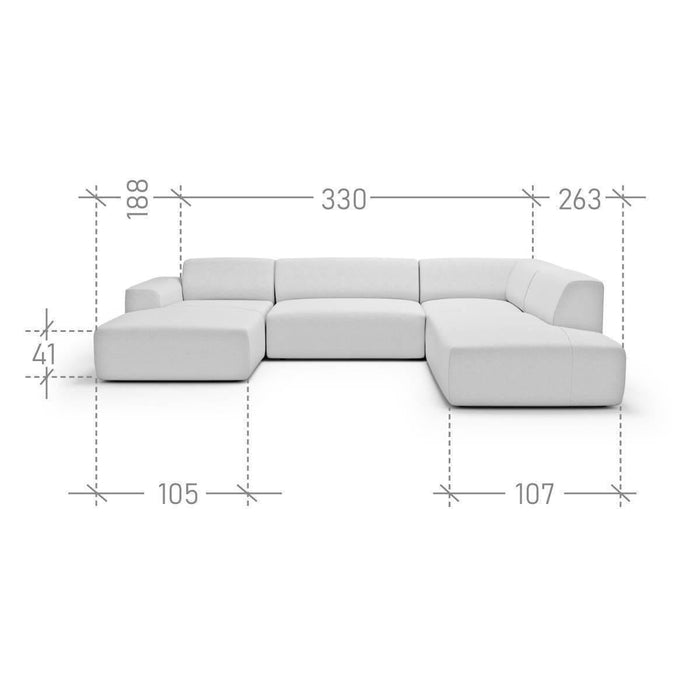 NADUVI Collection Nina U-bank Rechts - Linnen - Beige