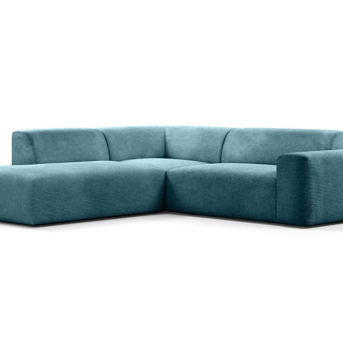 NADUVI Collection Nina Big Hoekbank Links - Ribstof - Turquoise