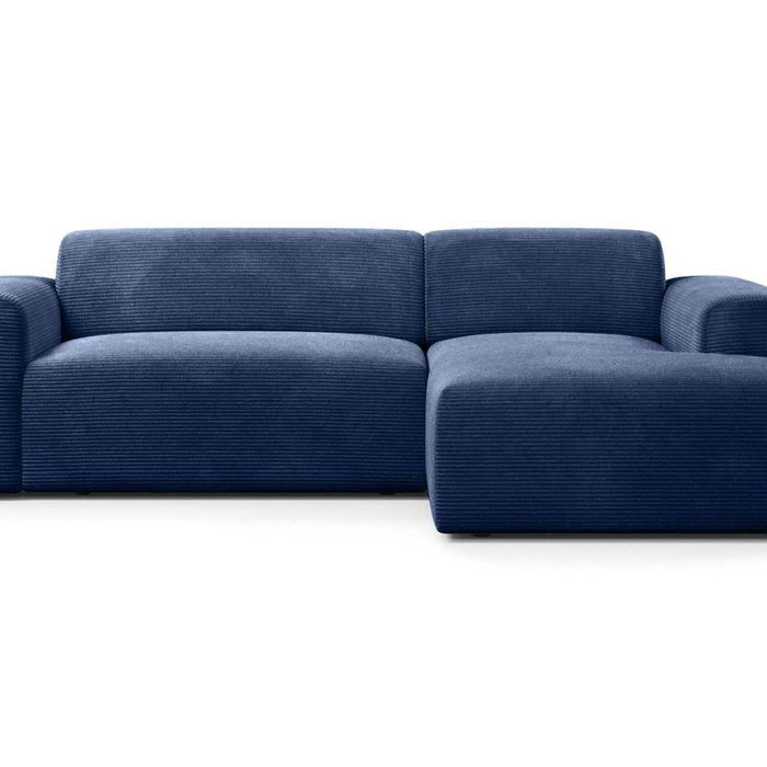 NADUVI Collection Nina Hoekbank Rechts - Ribstof - Donkerblauw