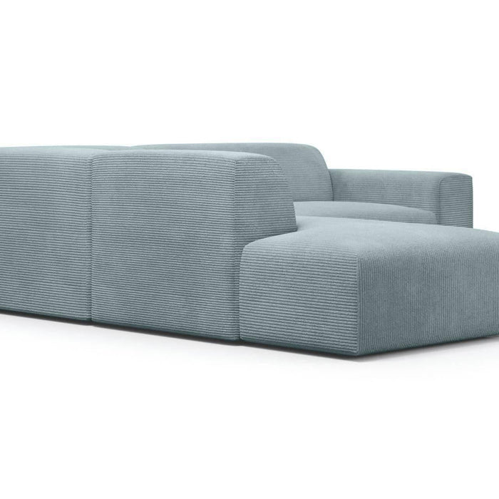 NADUVI Collection Nina Big Hoekbank Links - Ribstof - Grijsblauw