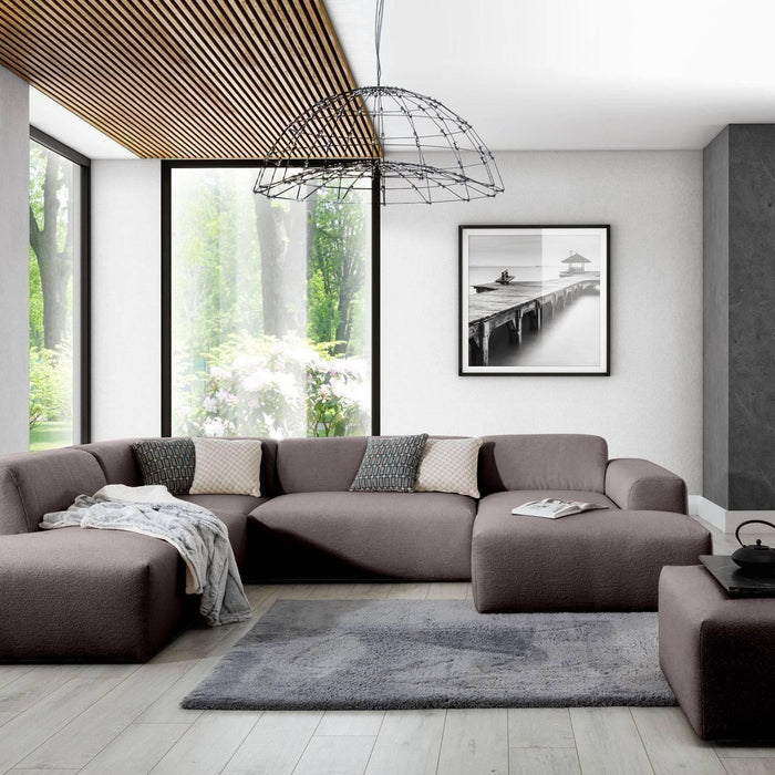 NADUVI Collection Nina U-bank Links - Ribstof - Donkerbruin