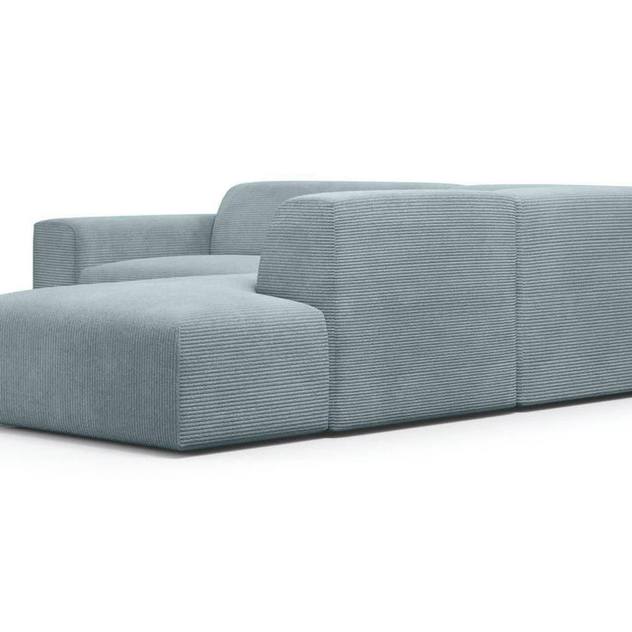 NADUVI Collection Nina Big Hoekbank Rechts - Ribstof - Grijsblauw