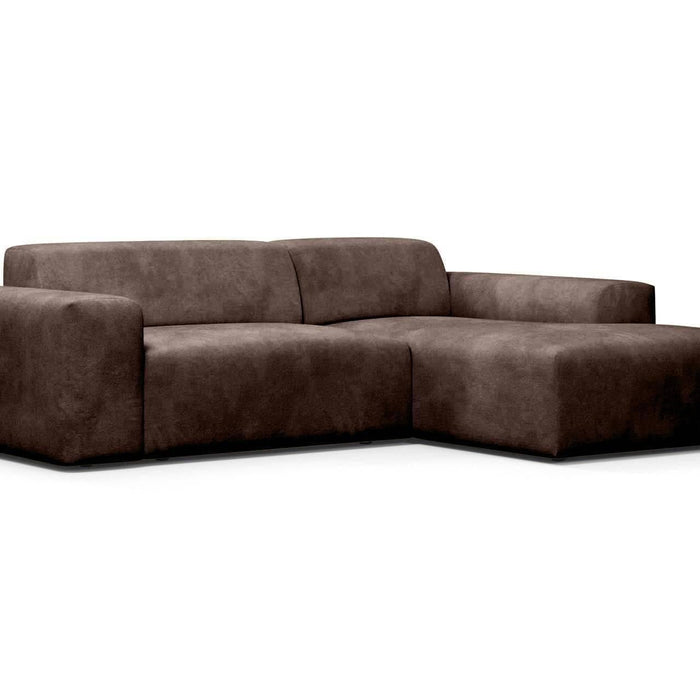 NADUVI Collection Nina Hoekbank Rechts - Velvet - Donkerbruin