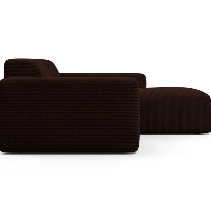 NADUVI Collection Nina Hoekbank Rechts - Ribstof - Donkerbruin