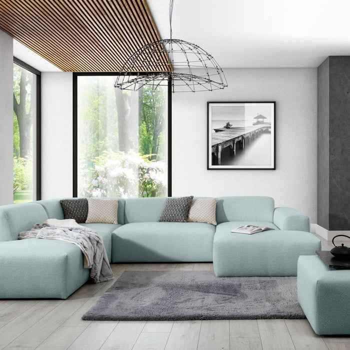 NADUVI Collection Nina U-bank Links - Ribstof - Grijsblauw