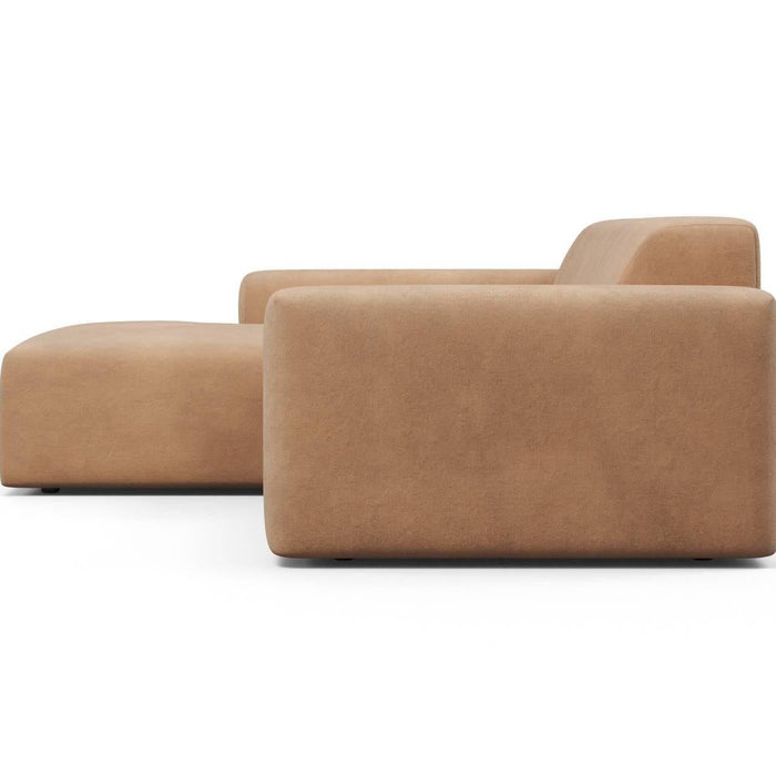 NADUVI Collection Nina Hoekbank Links - Velvet - Camel bruin