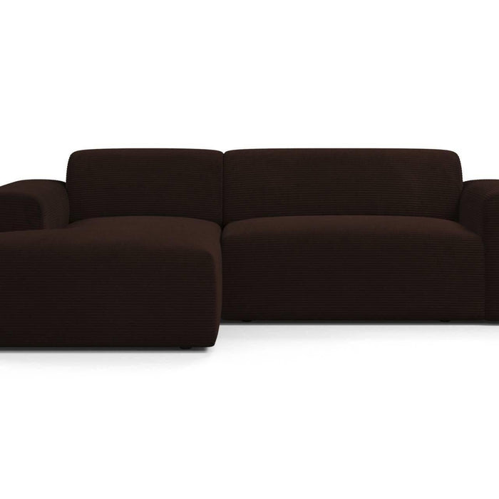 NADUVI Collection Nina Hoekbank Links - Ribstof - Donkerbruin
