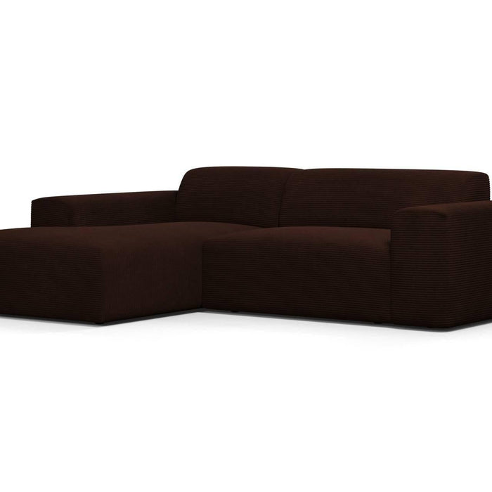 NADUVI Collection Nina Hoekbank Links - Ribstof - Donkerbruin