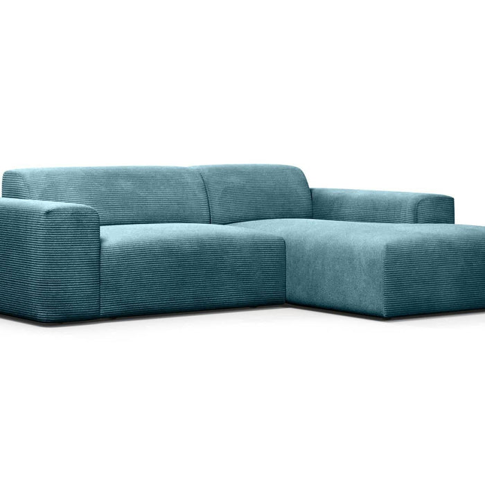 NADUVI Collection Nina Hoekbank Rechts - Ribstof - Turquoise