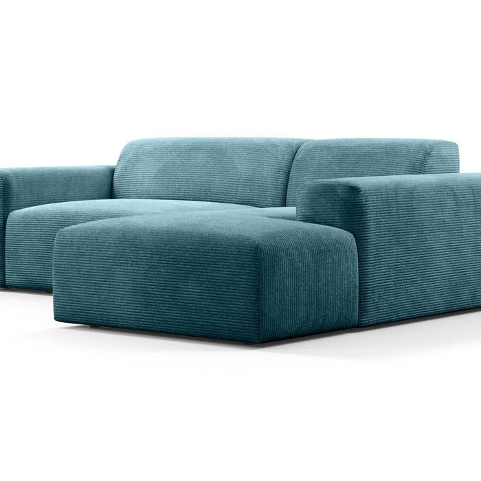 NADUVI Collection Nina Hoekbank Rechts - Ribstof - Turquoise