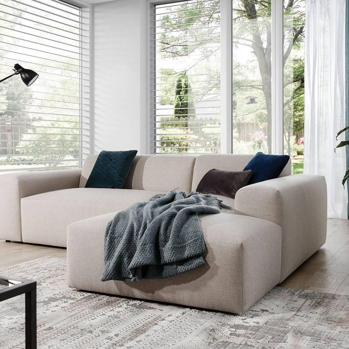 NADUVI Collection Nina Hoekbank Rechts - Linnen - Crème