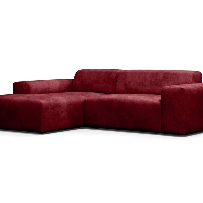 NADUVI Collection Nina Hoekbank Links - Velvet - Bordeauxrood