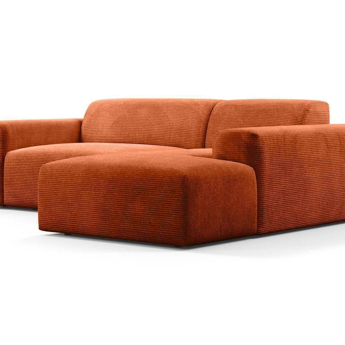 NADUVI Collection Nina Hoekbank Rechts - Ribstof - Terra Cotta