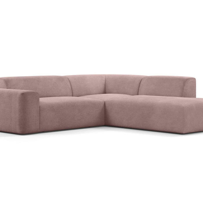 NADUVI Collection Nina Big Hoekbank Rechts - Ribstof - Lila