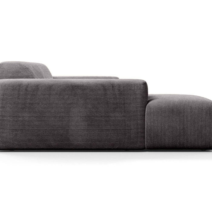 NADUVI Collection Nina Hoekbank Links - Ribstof - Donkergrijs