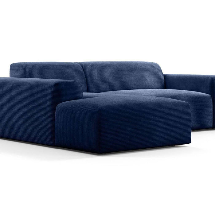 NADUVI Collection Nina Hoekbank Links - Ribstof - Donkerblauw