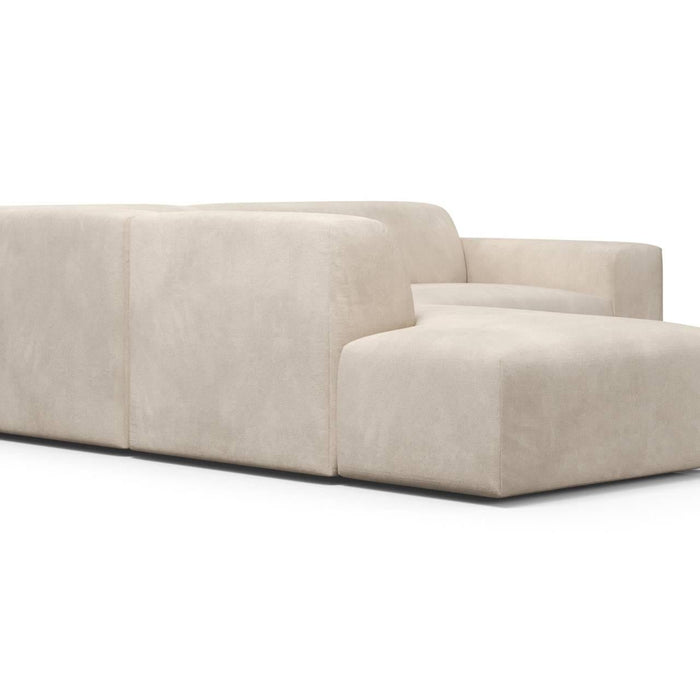 NADUVI Collection Nina Big Hoekbank Links - Velvet - Beige