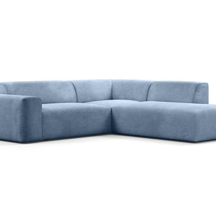 NADUVI Collection Nina Big Hoekbank Rechts - Ribstof - Lichtblauw