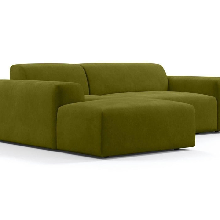 NADUVI Collection Nina Hoekbank Links - Velvet - Olijfgroen