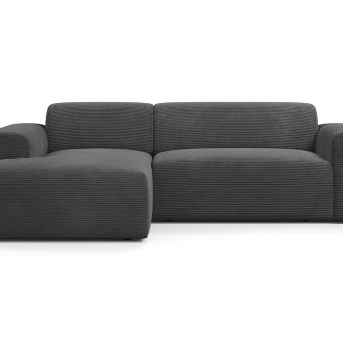 NADUVI Collection Nina Hoekbank Links - Ribstof - Antraciet