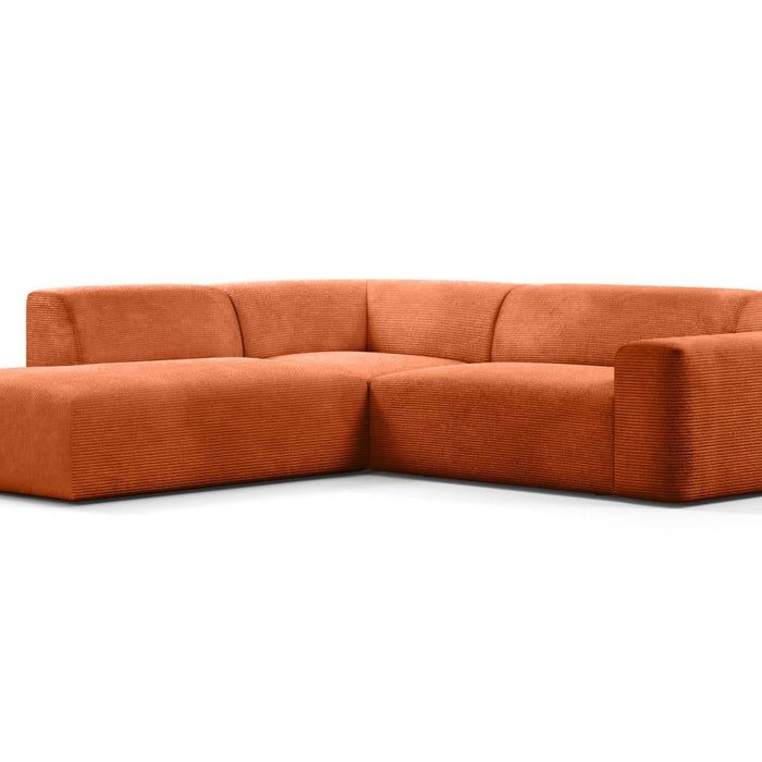 NADUVI Collection Nina Big Hoekbank Links - Ribstof - Terra Cotta